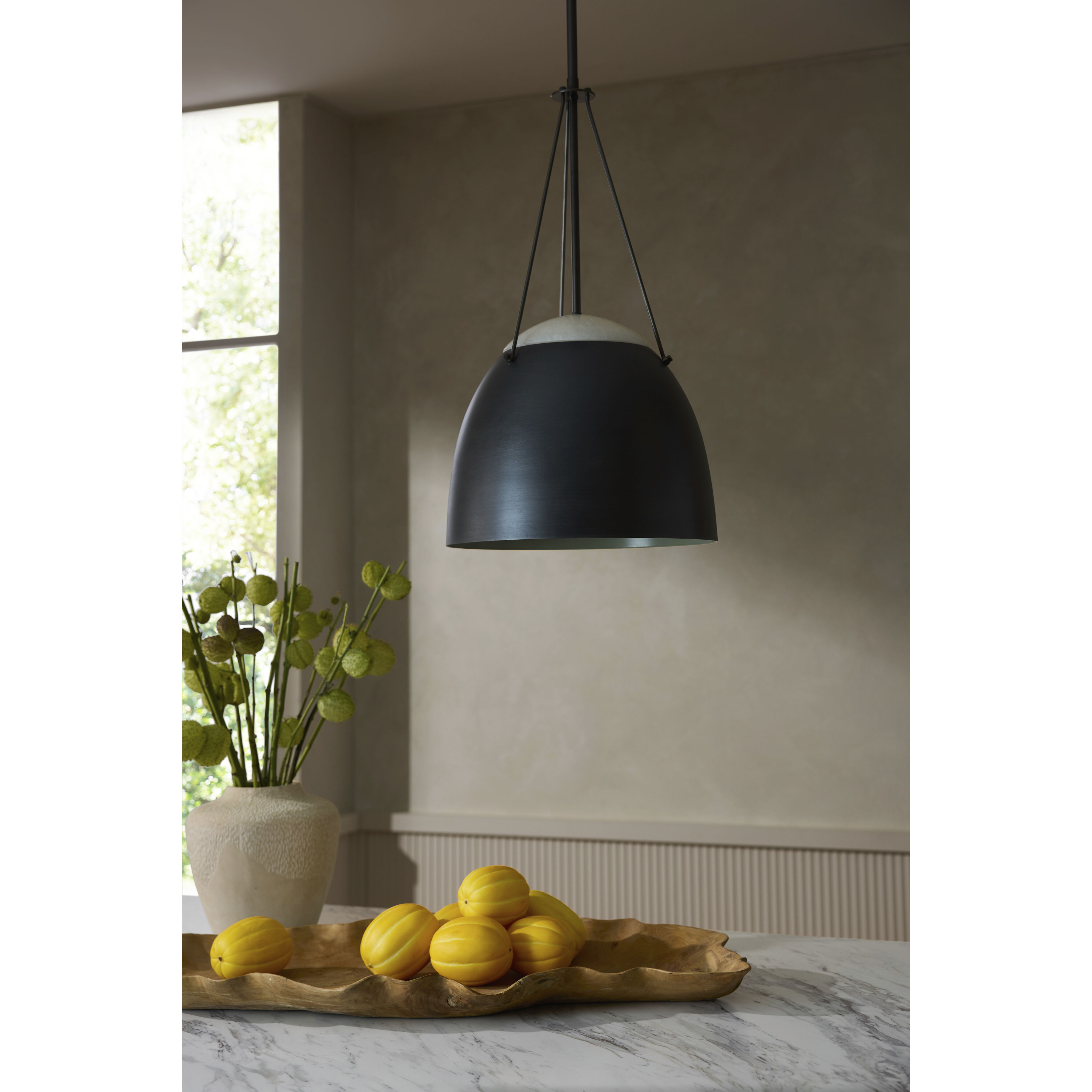 Leda 1 Light 16 inch English Bronze and White Pendant Ceiling Light